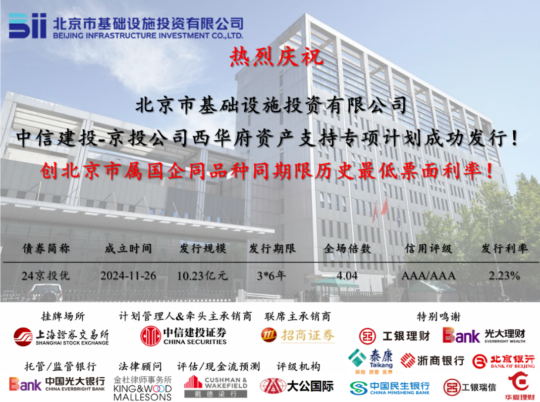 京投公司成功發(fā)行西華府資產支持專項計劃（CMBS）